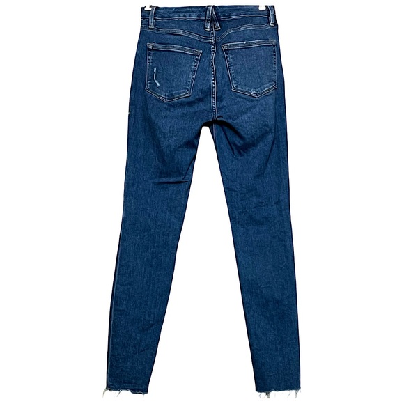 GOOD AMERICAN Sculpting Good Legs Jeans Size 4 Distressed Raw Edge Hem - Picture 2 of 8